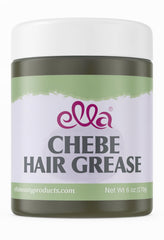 Ella International Chebe hair grease bottle showing nourishing formula for all hair types.
