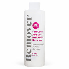 Ella+Mila 100% acetone remover bottle for quick gel and glitter polish removal at home.