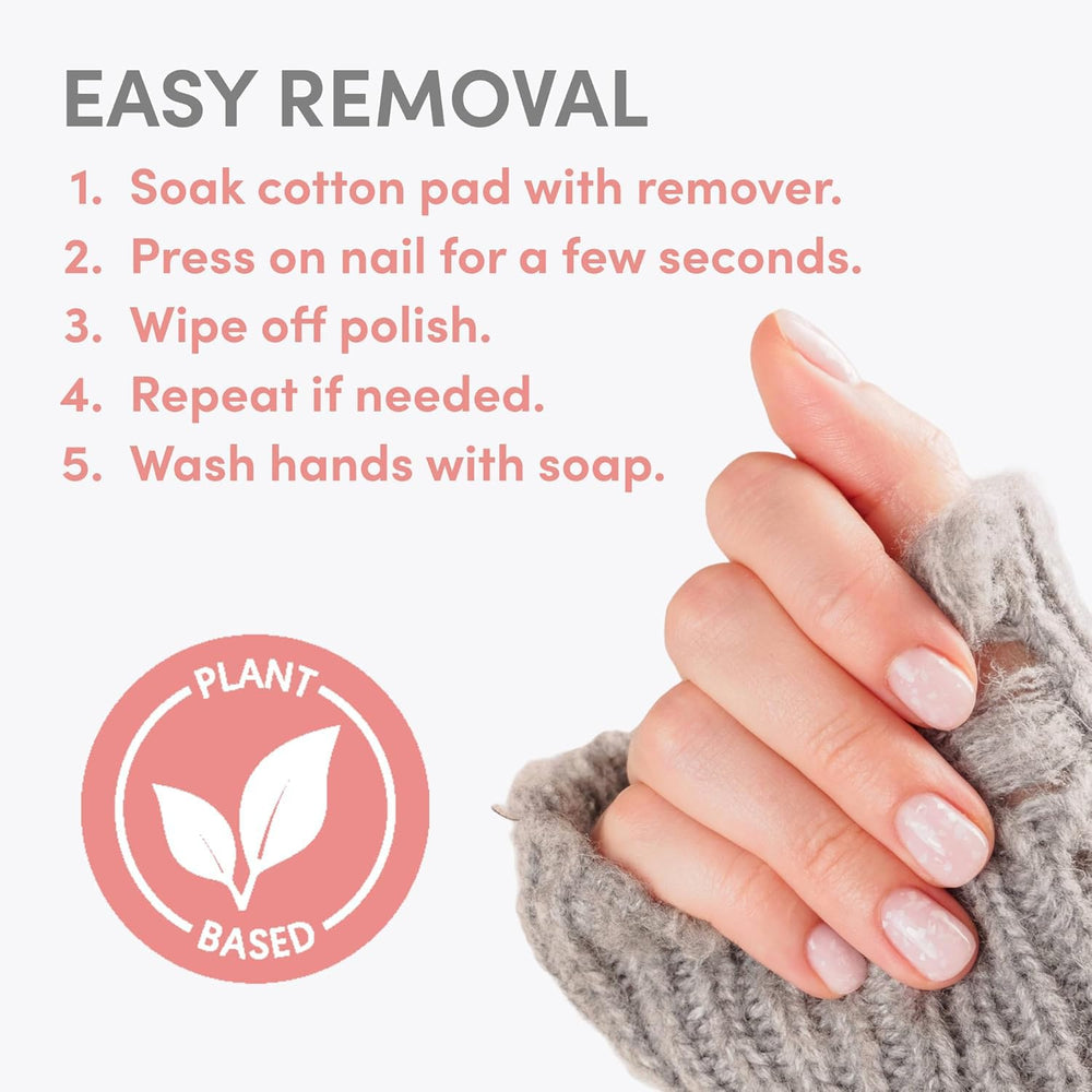 Ella+Mila fast-acting acetone remover for swift soak-offs with minimal effort.