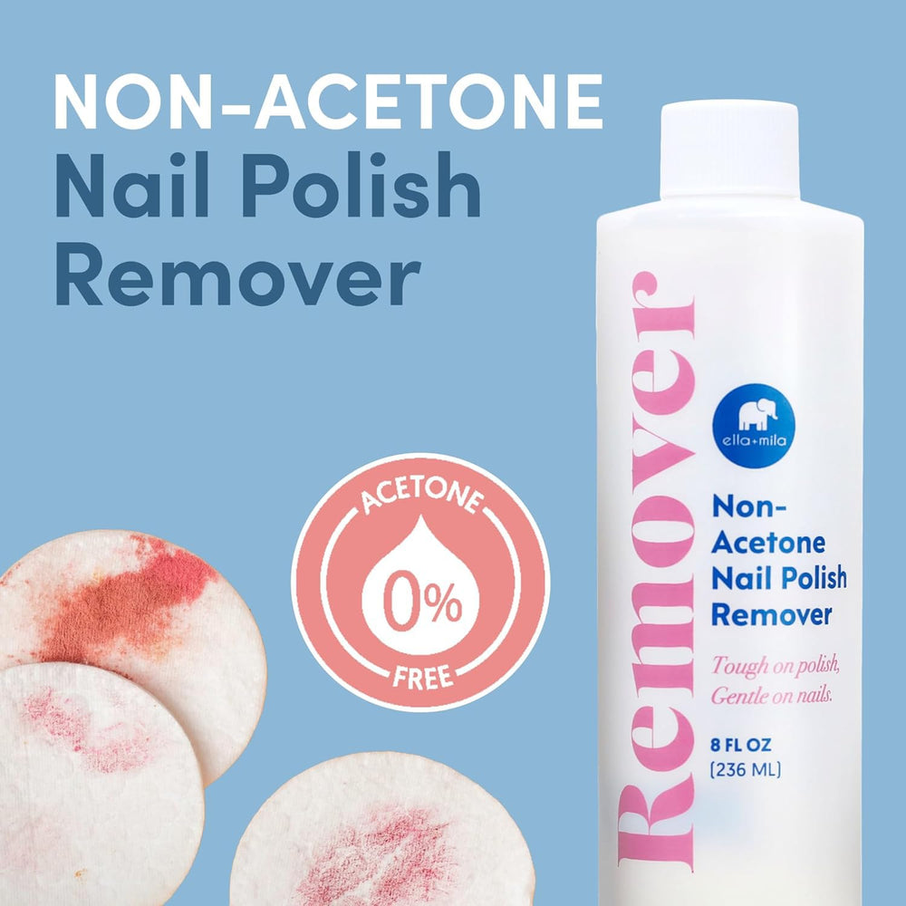 ella-mila home manicure setup with remover and tools