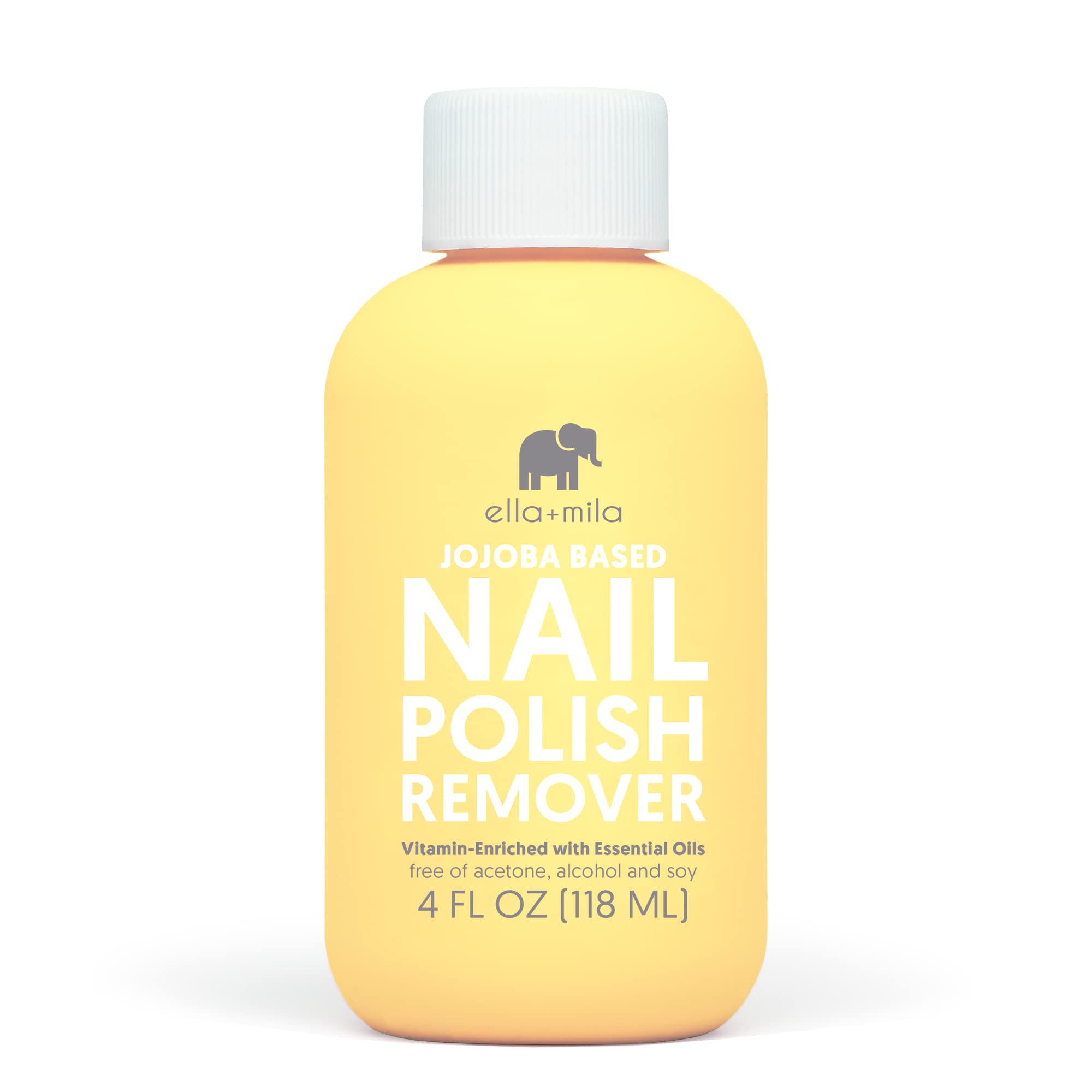ella+mila Jojoba Nail Polish Remover bottle for gentle, non acetone polish removal