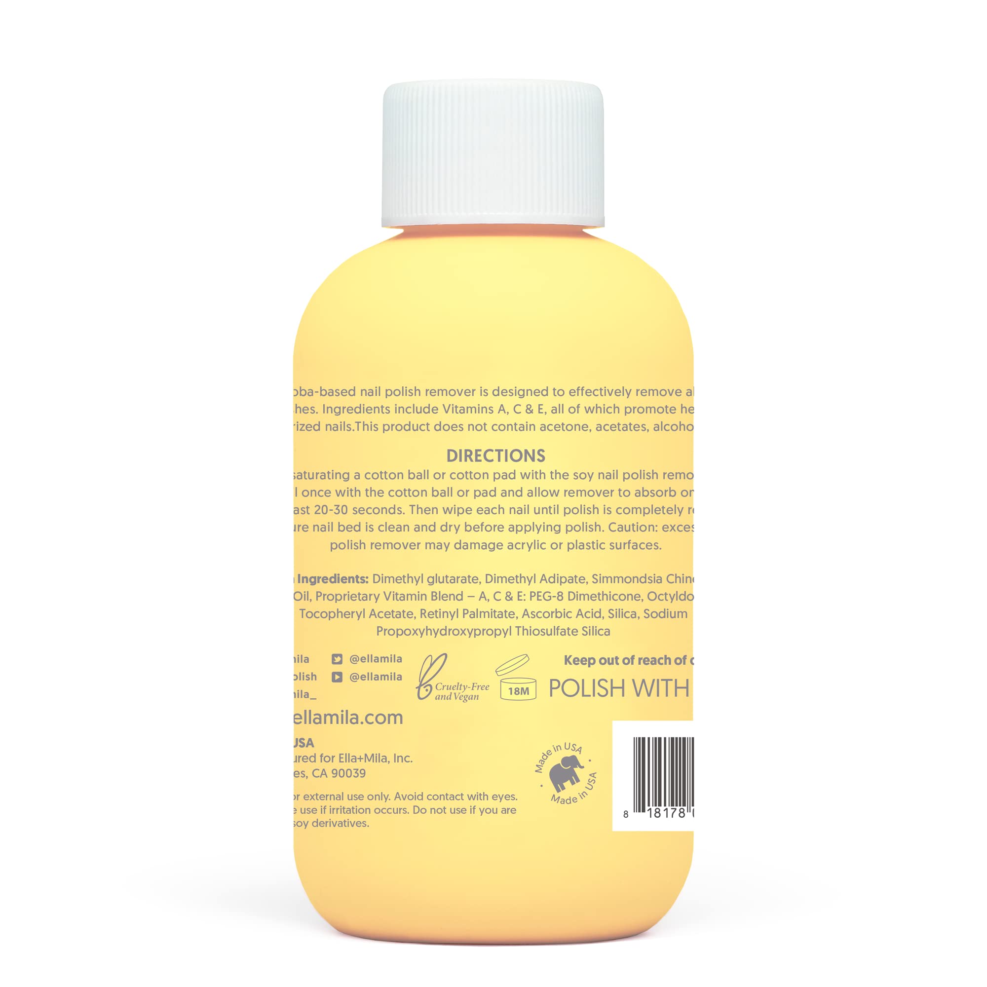 ella+mila Jojoba Nail Polish Remover cap for mess free application