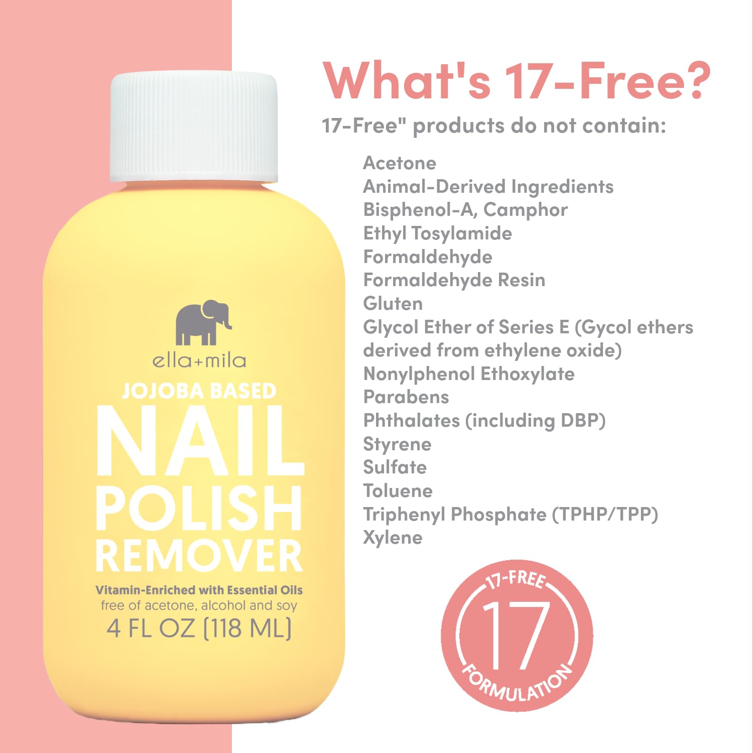 ella+mila Jojoba Nail Polish Remover ingredients jojoba oil