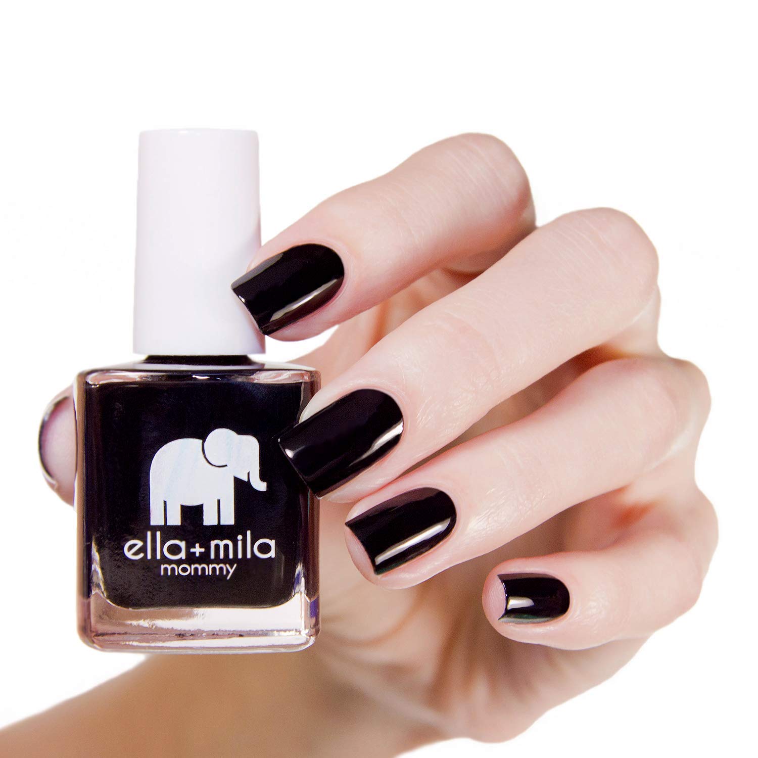Chip-resistant finish on nails with Lights Out.