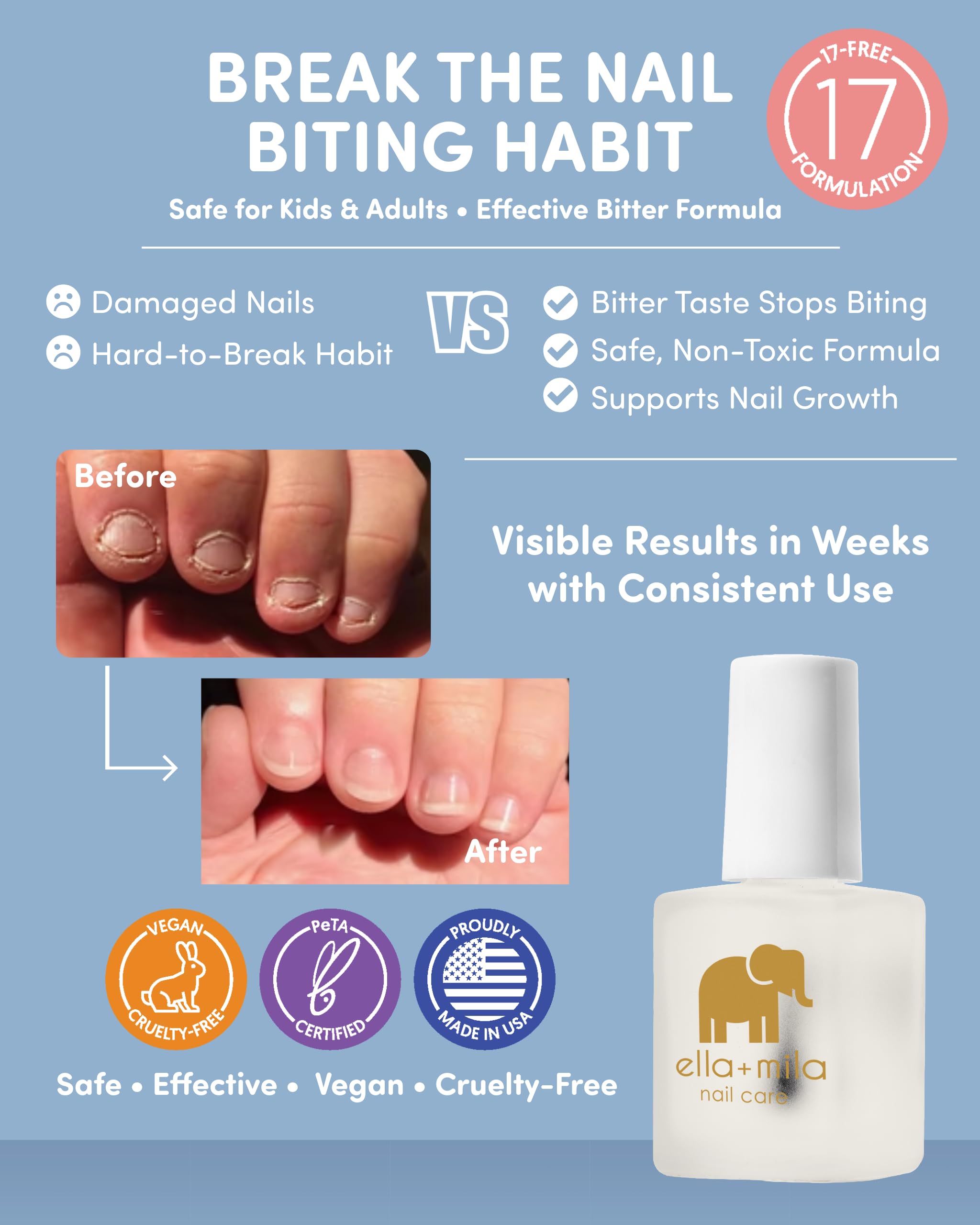 ella-mila No More Biting Nail Polish brush application demonstrates easy daily use.