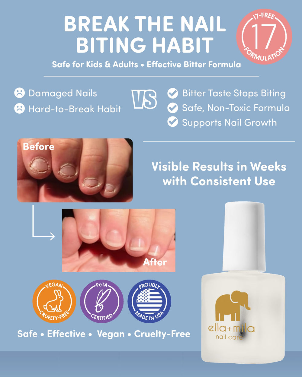 ella-mila No More Biting Nail Polish brush application demonstrates easy daily use.