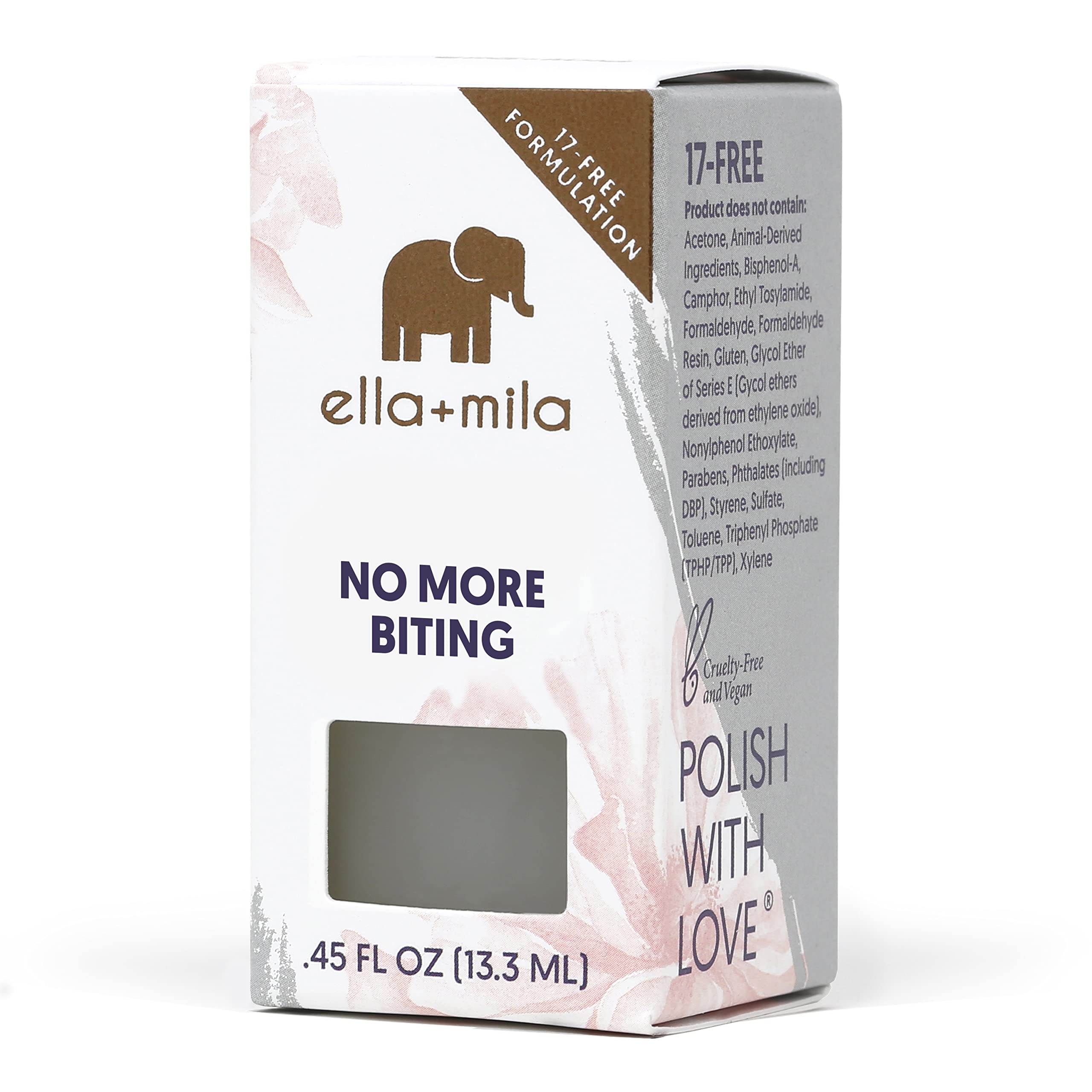 Final nail look after using ella-mila No More Biting Nail Polish with a healthier appearance.