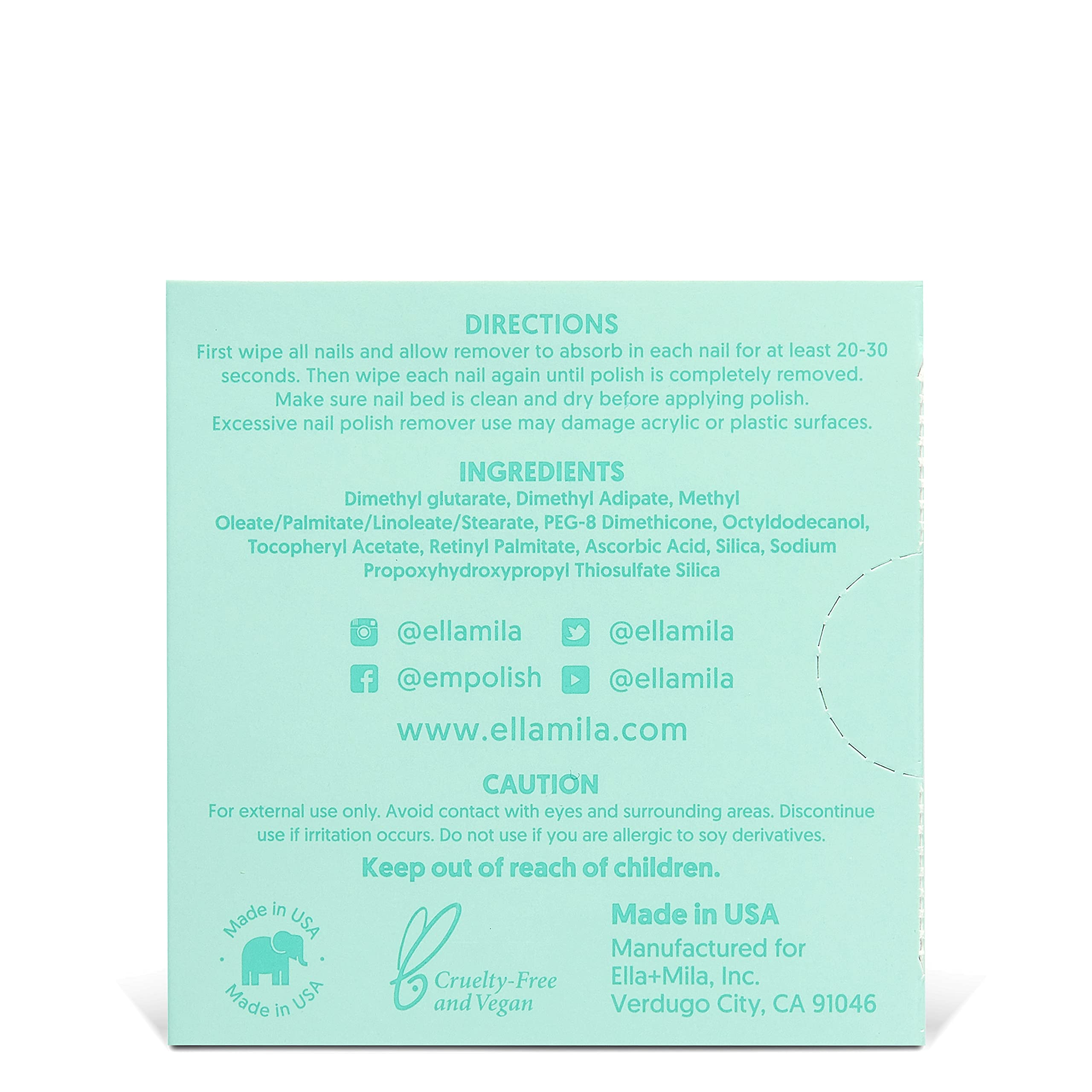 ella-mila non-acetone remover wipes safely remove traditional polish without drying nails