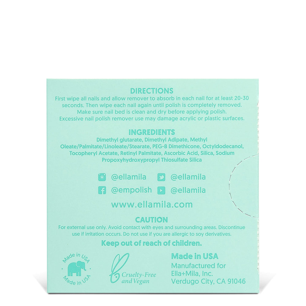 ella-mila non-acetone remover wipes safely remove traditional polish without drying nails