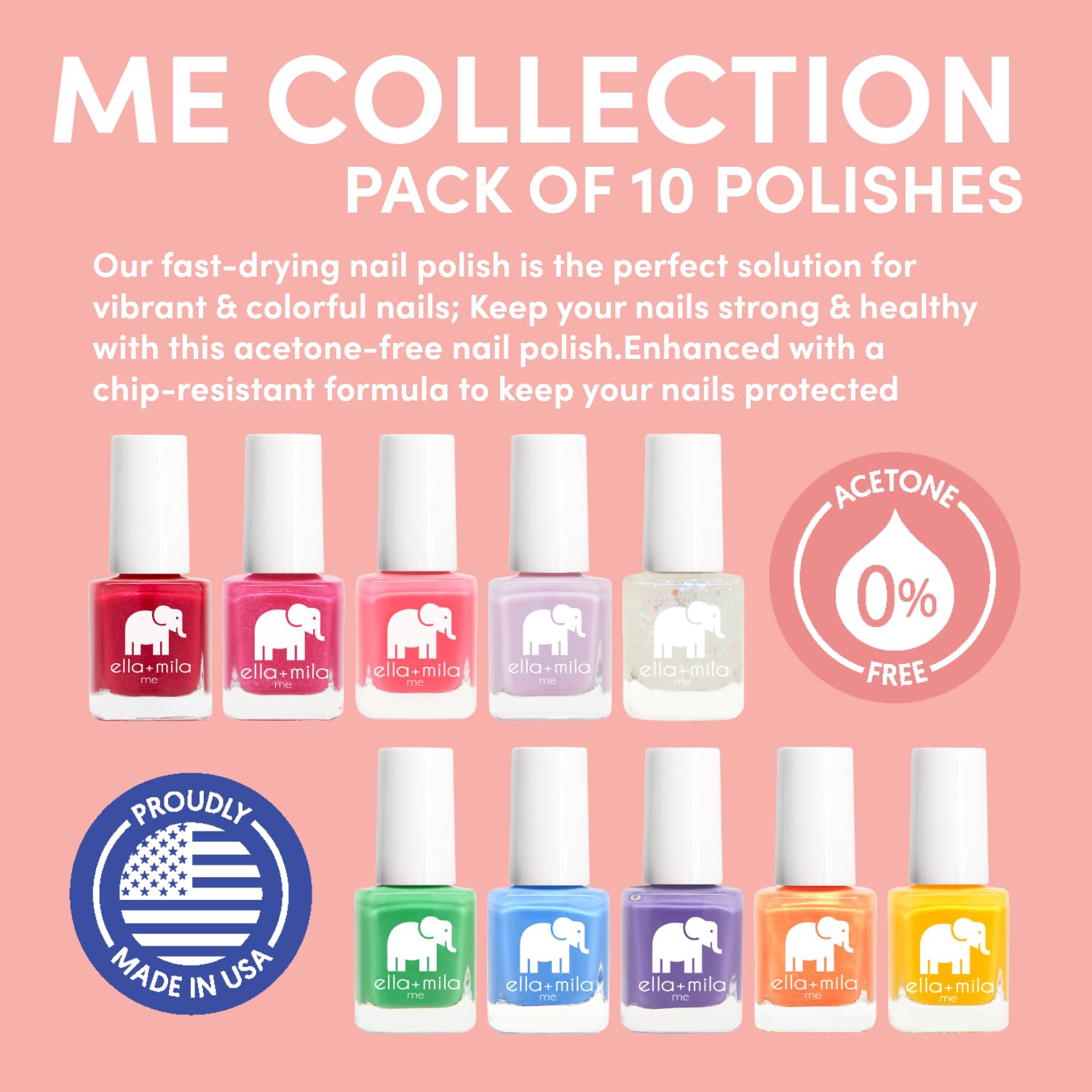 ella+mila ten pastel colors offer versatile looks for everyday or special occasions.