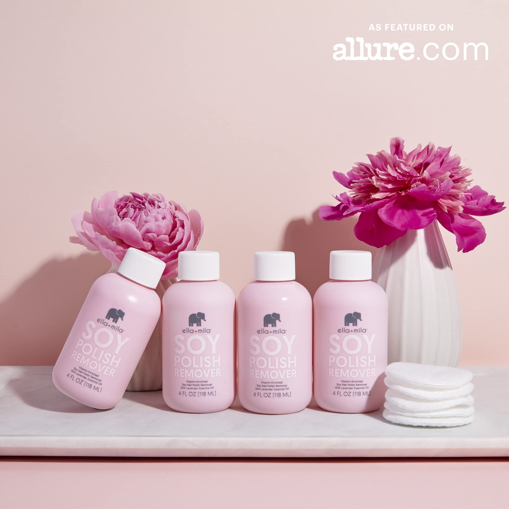 ella-mila nail polish remover leaves a soft, moisturized feel on nails.