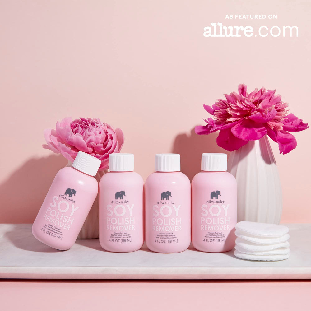 ella-mila nail polish remover leaves a soft, moisturized feel on nails.