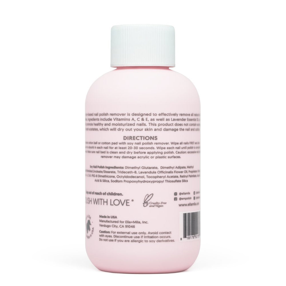 ella-mila not for gel polish, designed for natural nails and color removal.