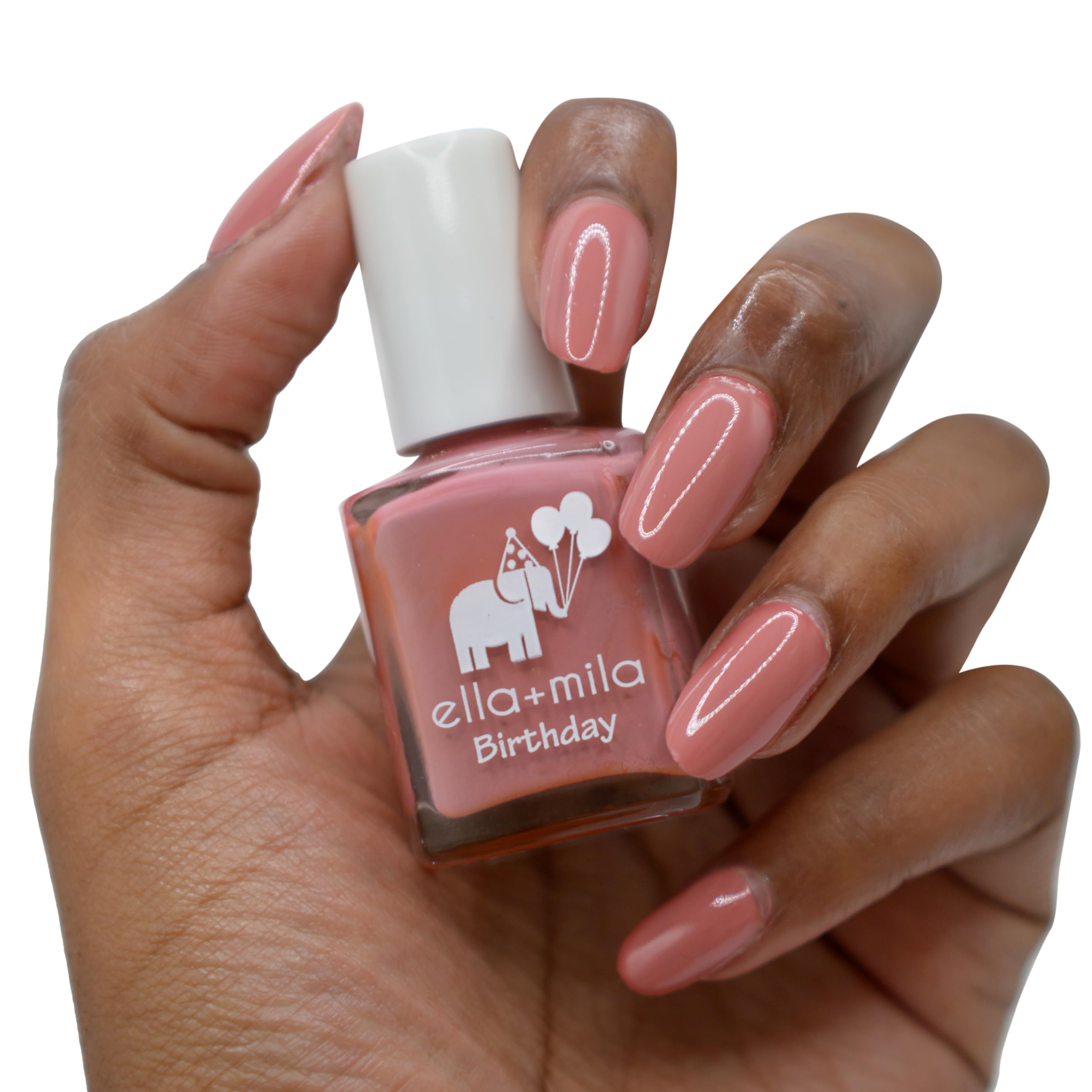 Pink shade with high gloss from Ella+mila Sixth Fix on nails