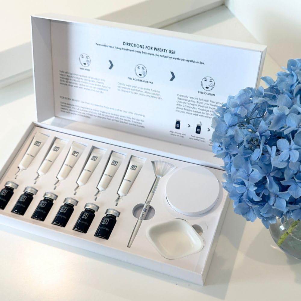 Ellen Lange peel kit swatch showing creamy glycolic formula for even texture