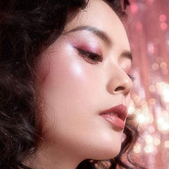 ELLESY Rainbow Glow swatches on cheeks demonstrate natural shimmer and payoff