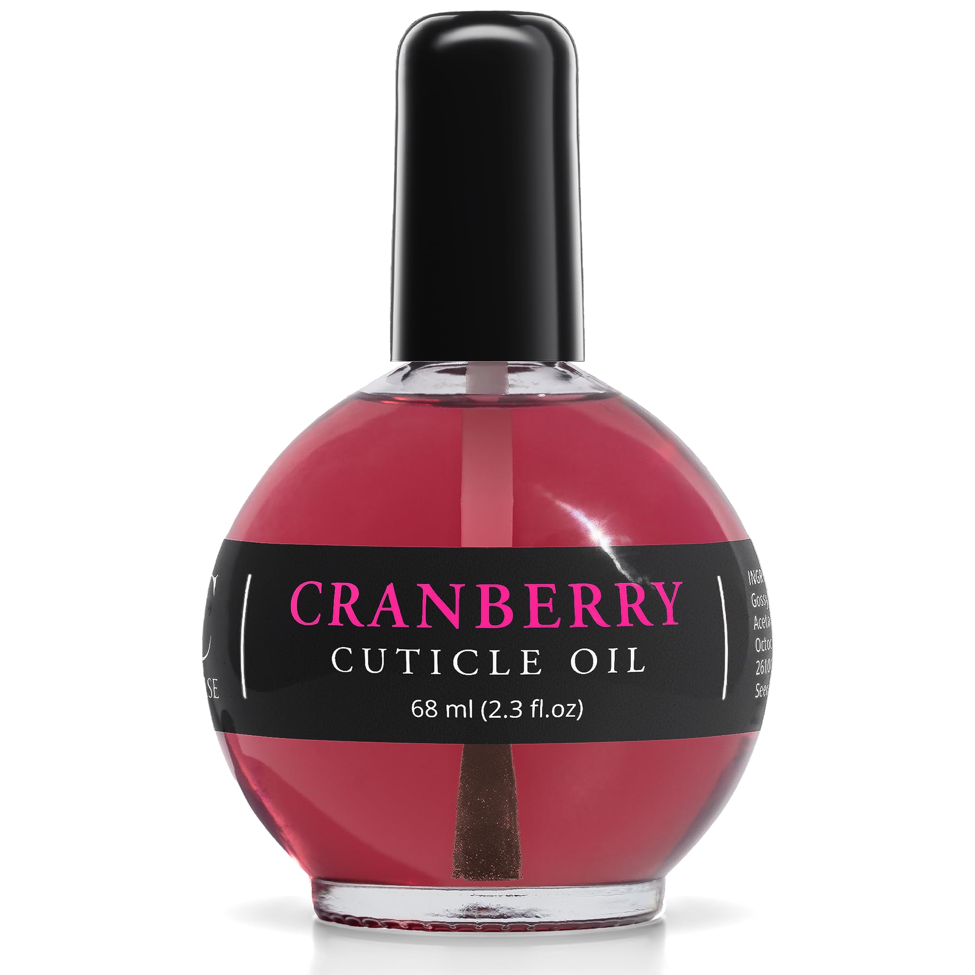 Ellie Chase Cuticle Oil bottle showing cranberry scent for nourished nails