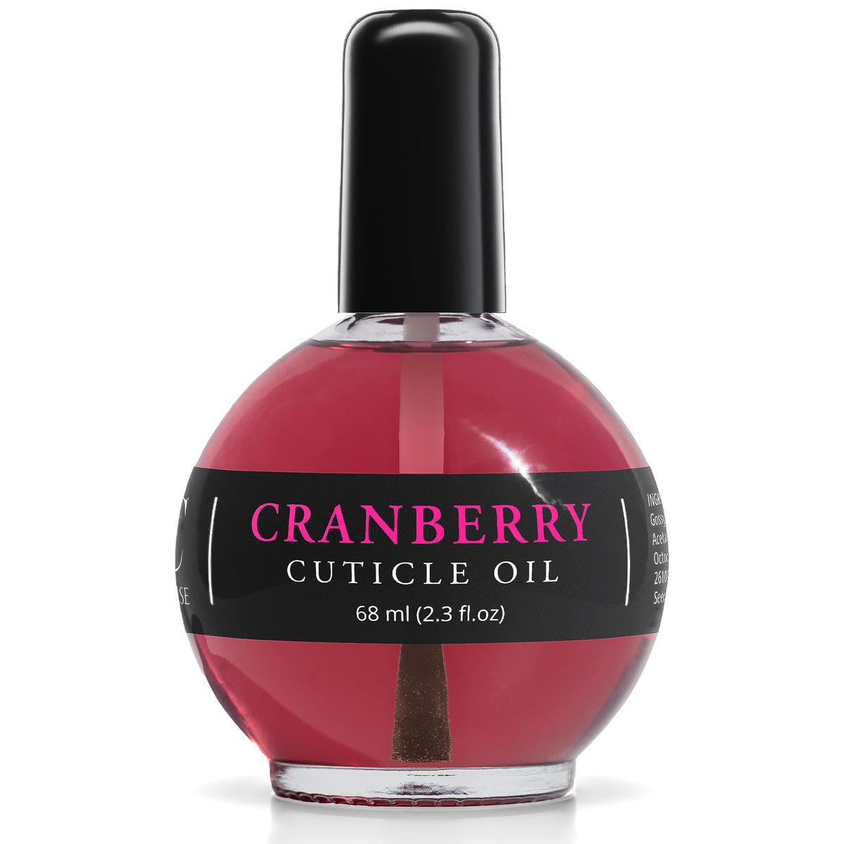Ellie Chase Cuticle Oil bottle showing cranberry scent for nourished nails
