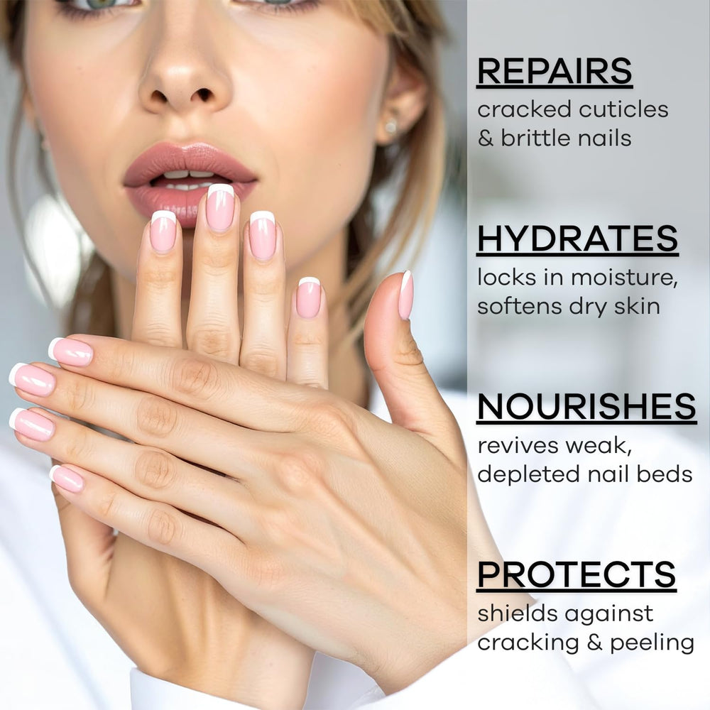Ingredients list of Ellie Chase cuticle oil including jojoba, aloe, vitamin E