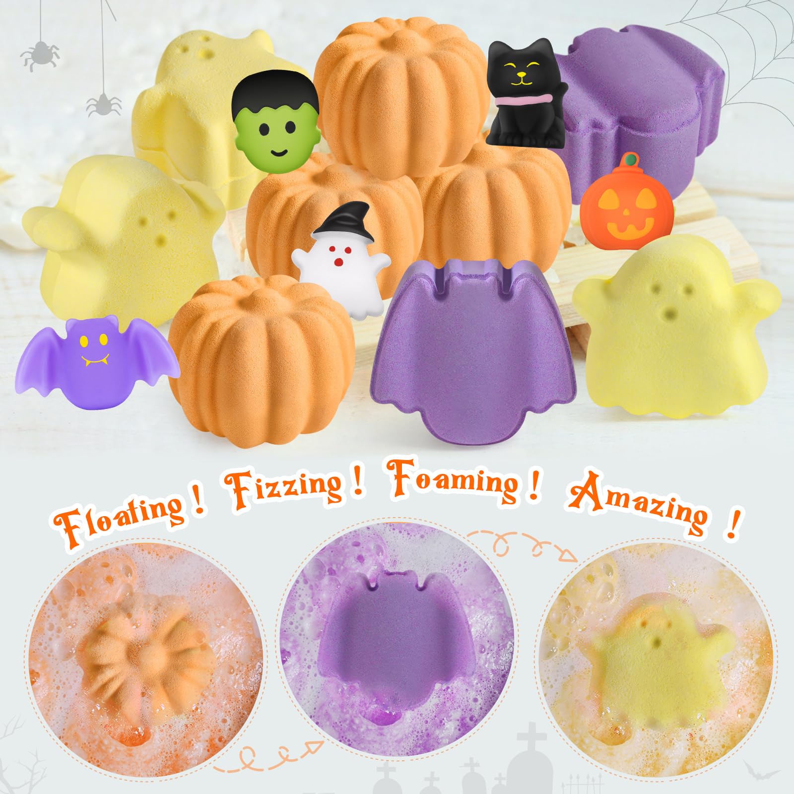 Ellinjan halloween bath bombs toy inside – reveal a surprise during bath time.