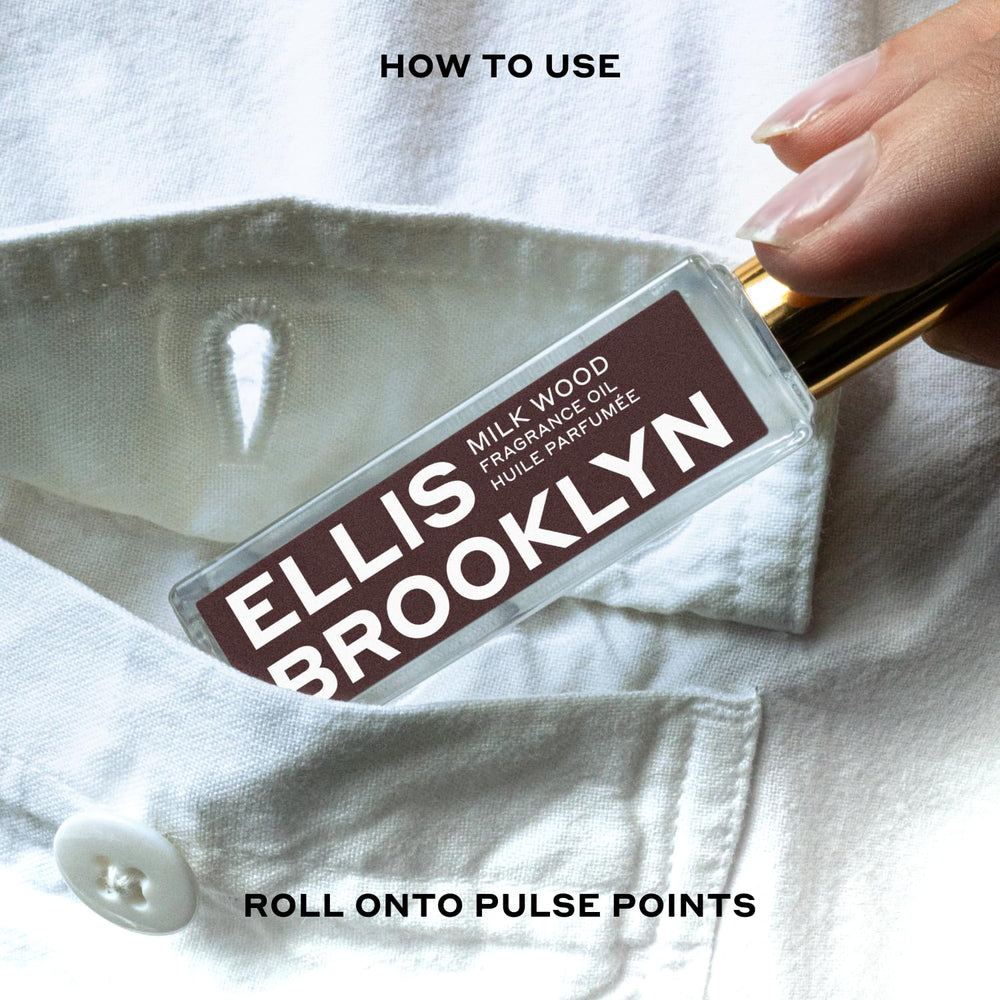 Ellis Brooklyn Milk Wood packaging with elegant bottle design for premium display