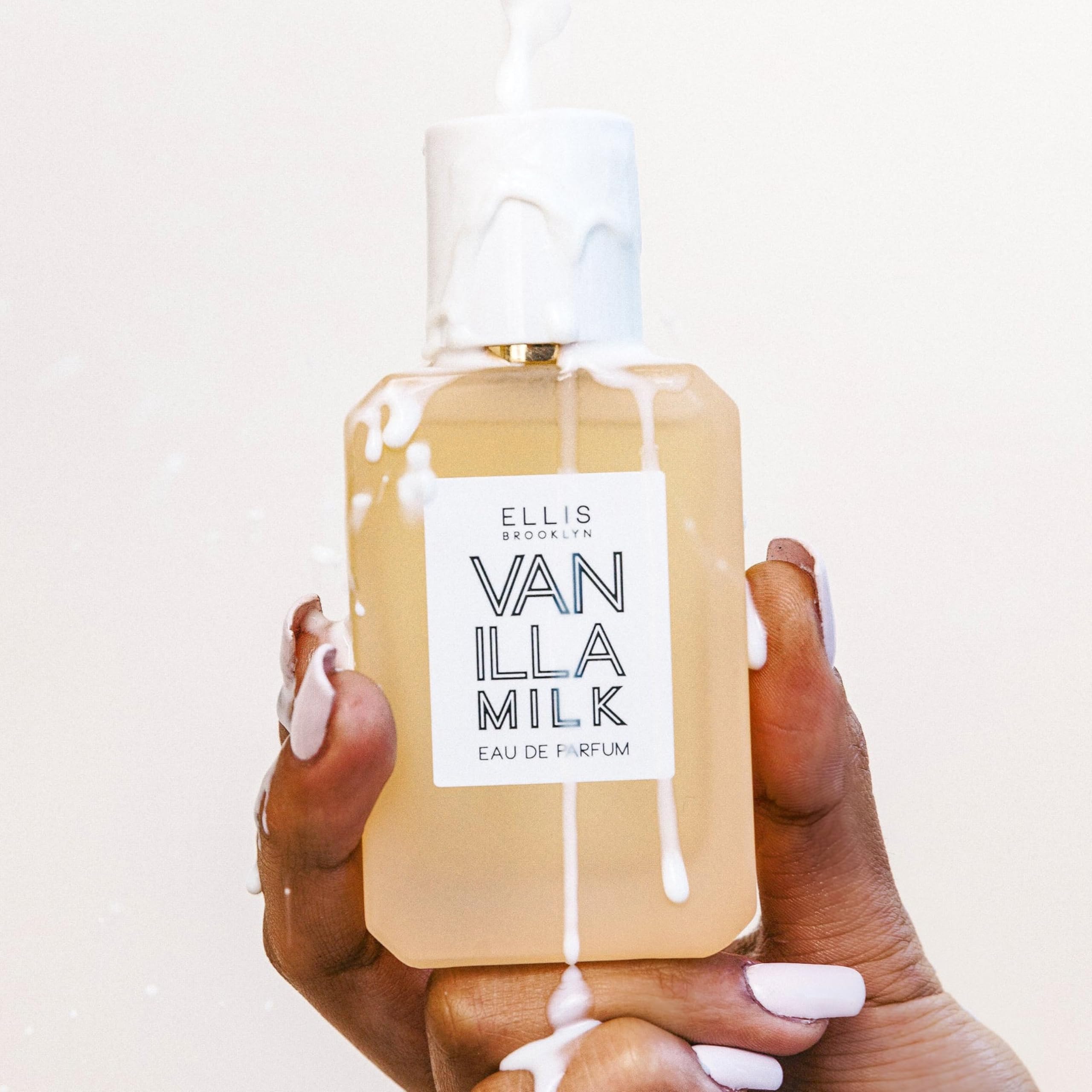 Ellis Brooklyn Vanilla Milk label closeup underlines sustainable clean beauty
