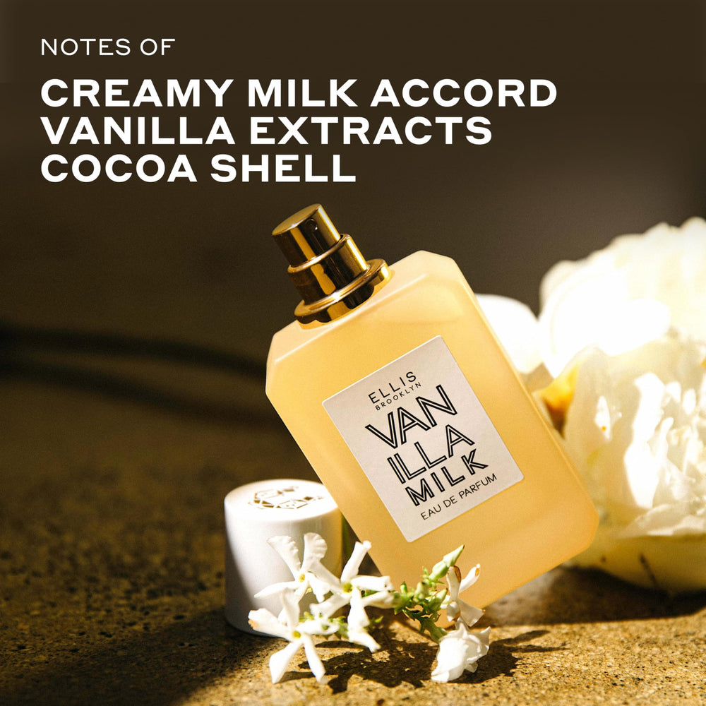 Ellis Brooklyn Vanilla Milk packaging shows vegan, cruelty-free luxury