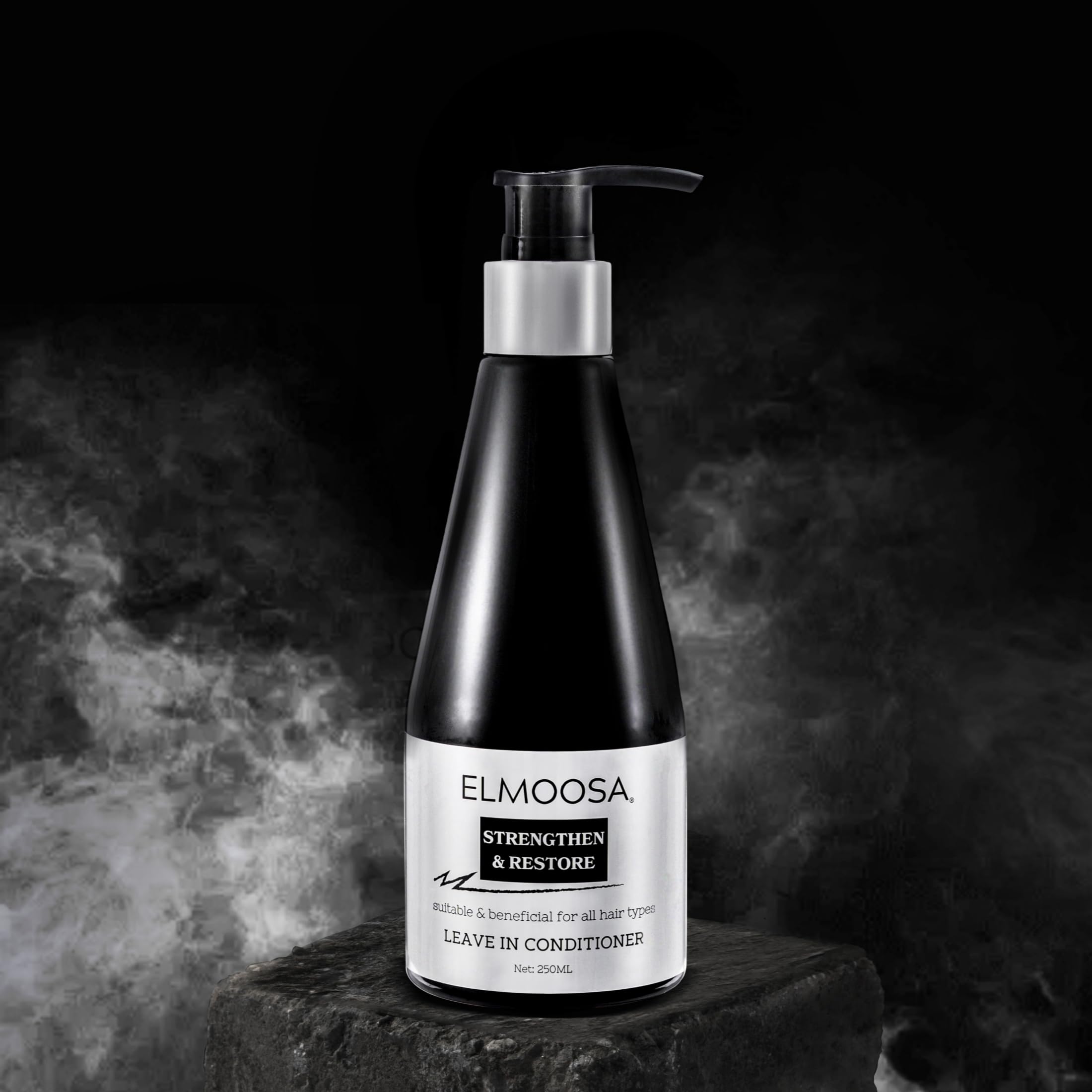ELMOOSA Caviar Leave-In texture-application demonstrates easy, quick distribution for smooth, manageable hair