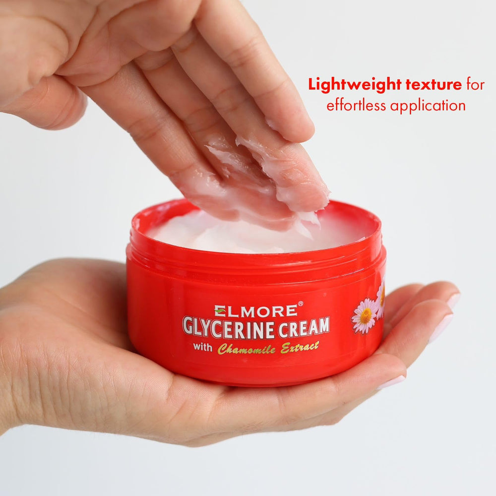 ELMORE overnight treatment swatch suggests softer, relieved skin by morning.