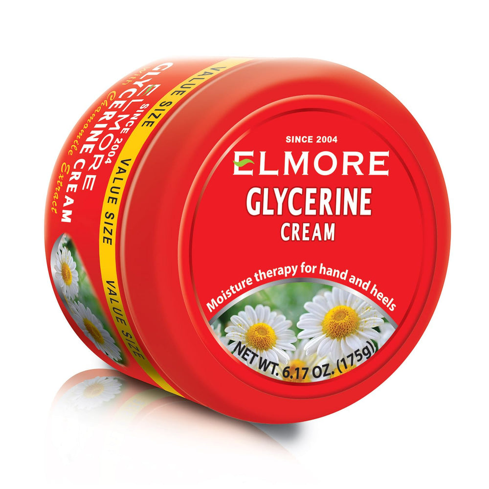 ELMORE soothing hand cream jar highlights deep hydration and barrier support.
