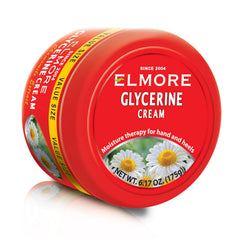 ELMORE soothing hand cream jar highlights deep hydration and barrier support.