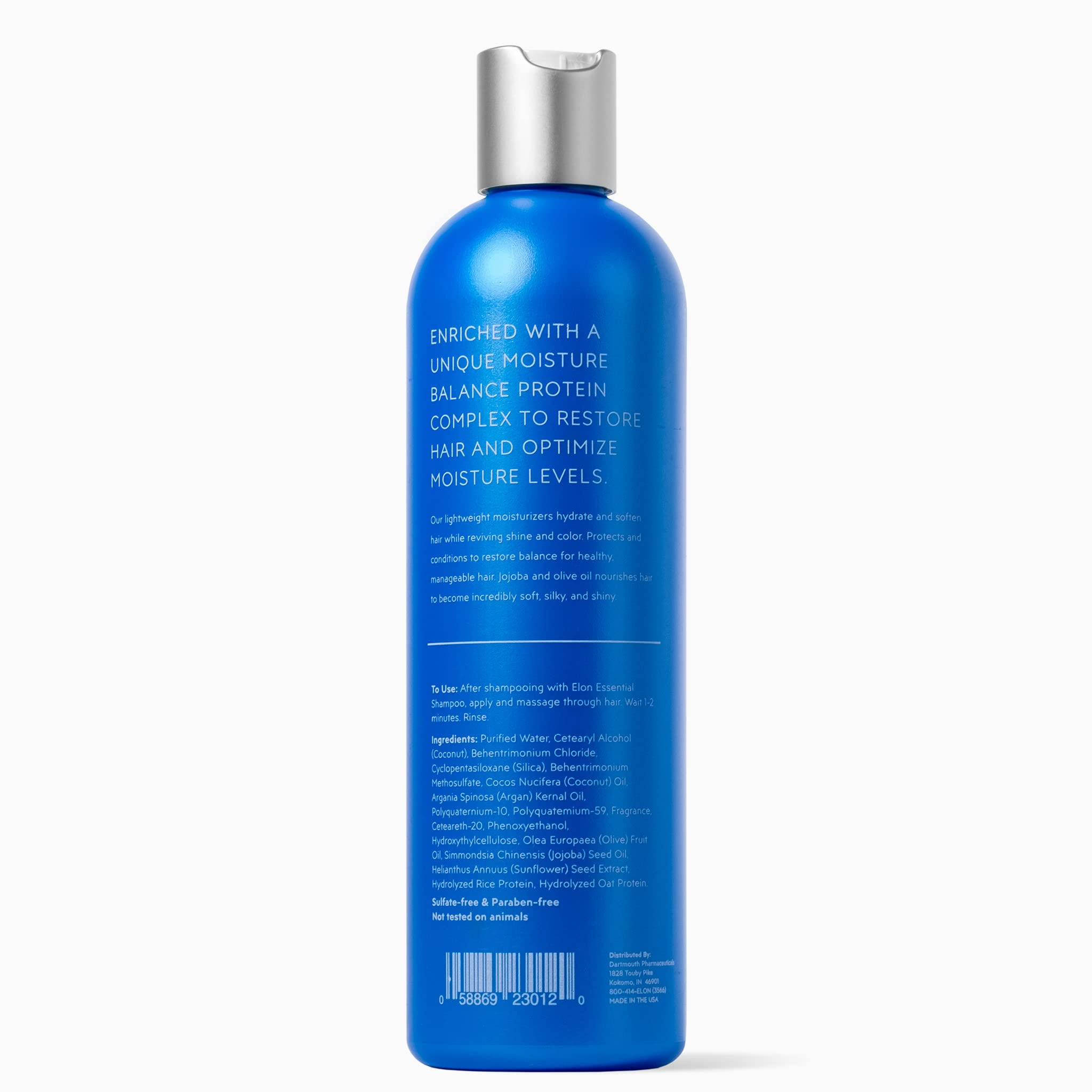 Sulfate- and paraben-free Elon conditioner badge on packaging.