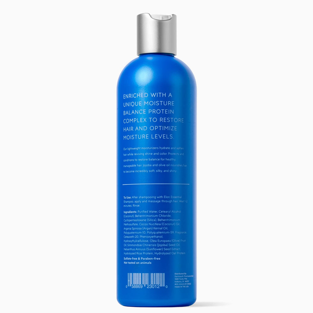 Sulfate- and paraben-free Elon conditioner badge on packaging.
