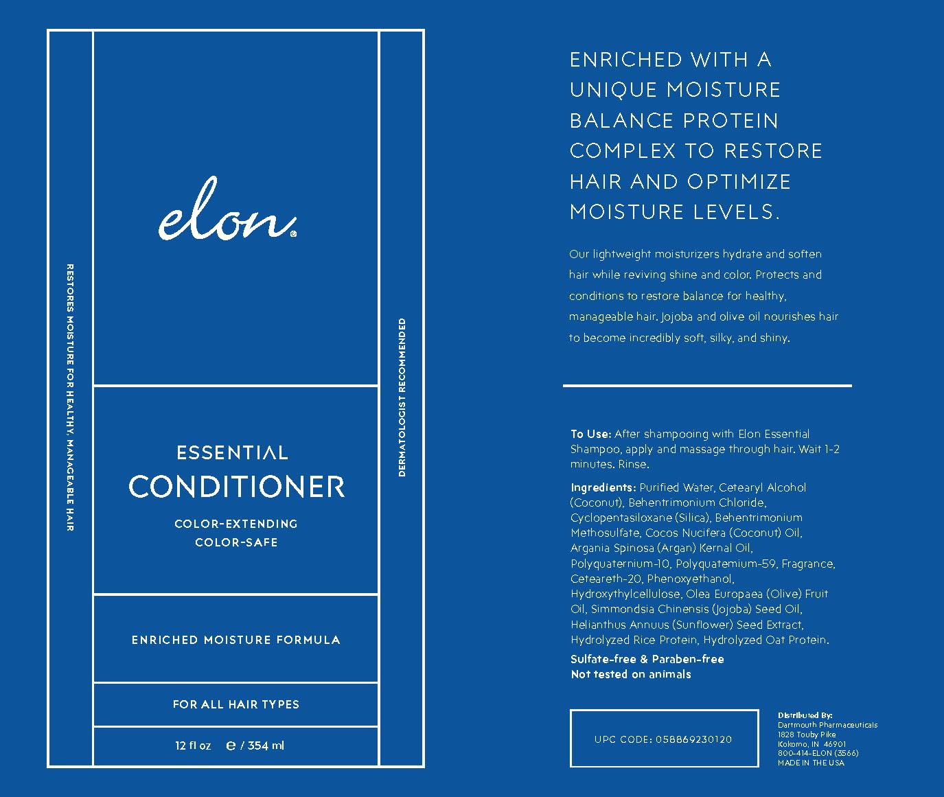 UV protection claim highlighted on Elon conditioner packaging.