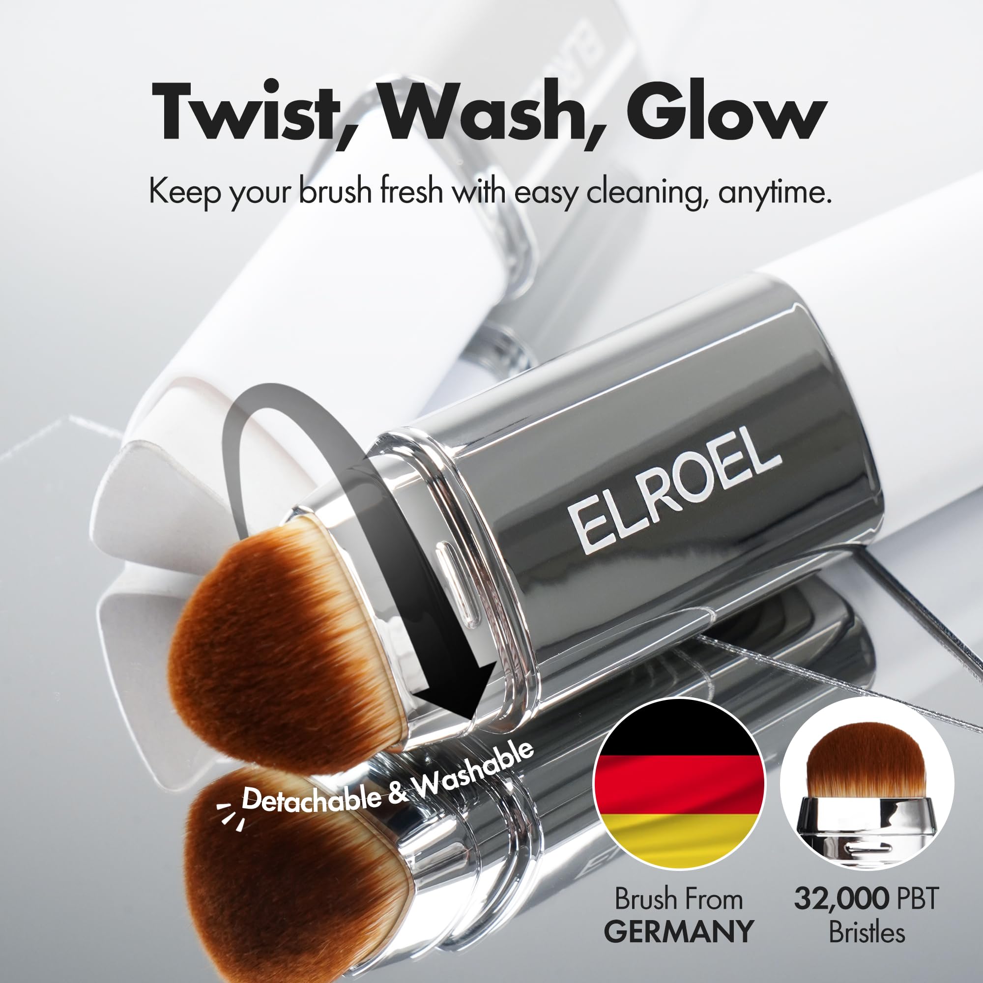 Travel-friendly compact design supports quick on-the-go touch-ups