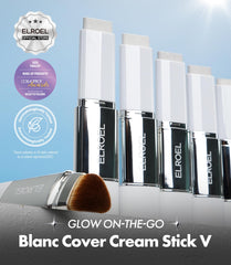 Built-in brush on ELROEL Blanc Cover Stick V White enables precise application.
