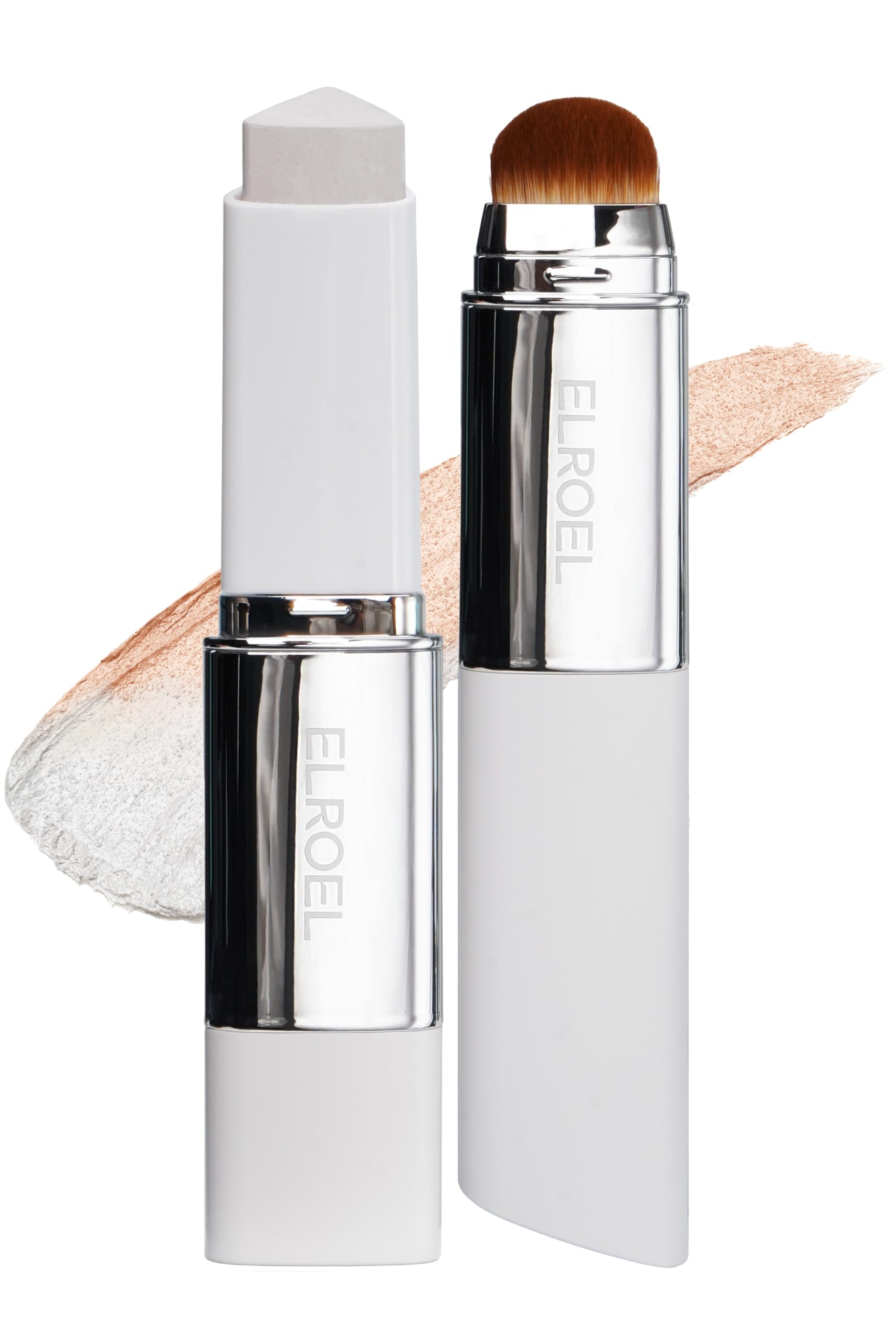 ELROEL Blanc Cover Stick V White cap open, color-changing foundation texture ready to blend.