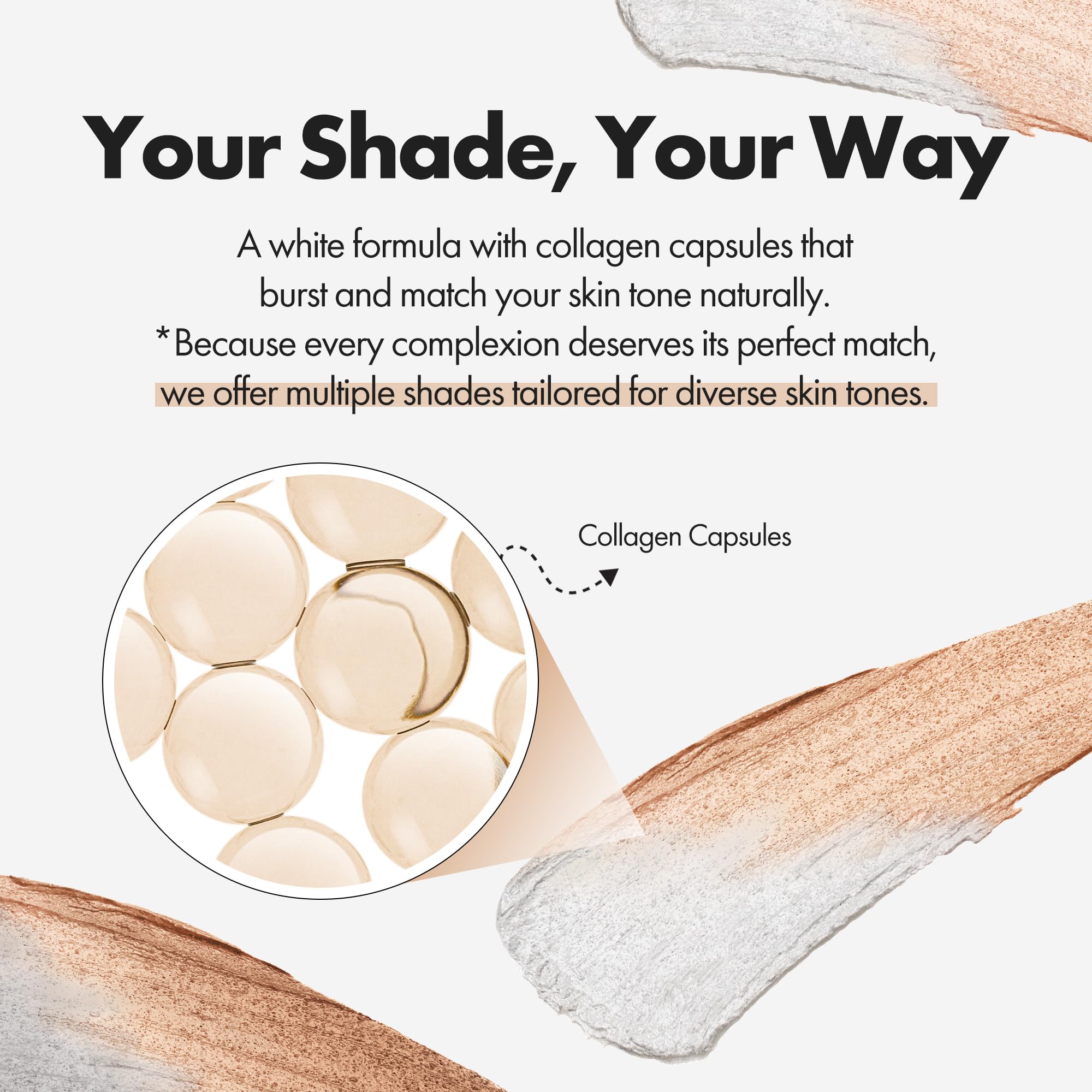 ELROEL Blanc Cover Stick V White color-change action blends to match skin tone.