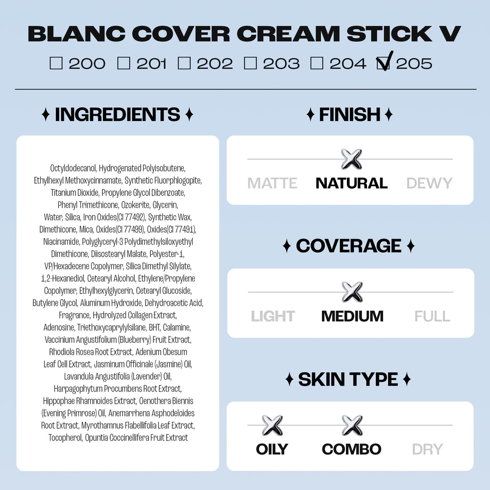 ELROEL Blanc Cover Stick V White in-use application with compact stick and brush