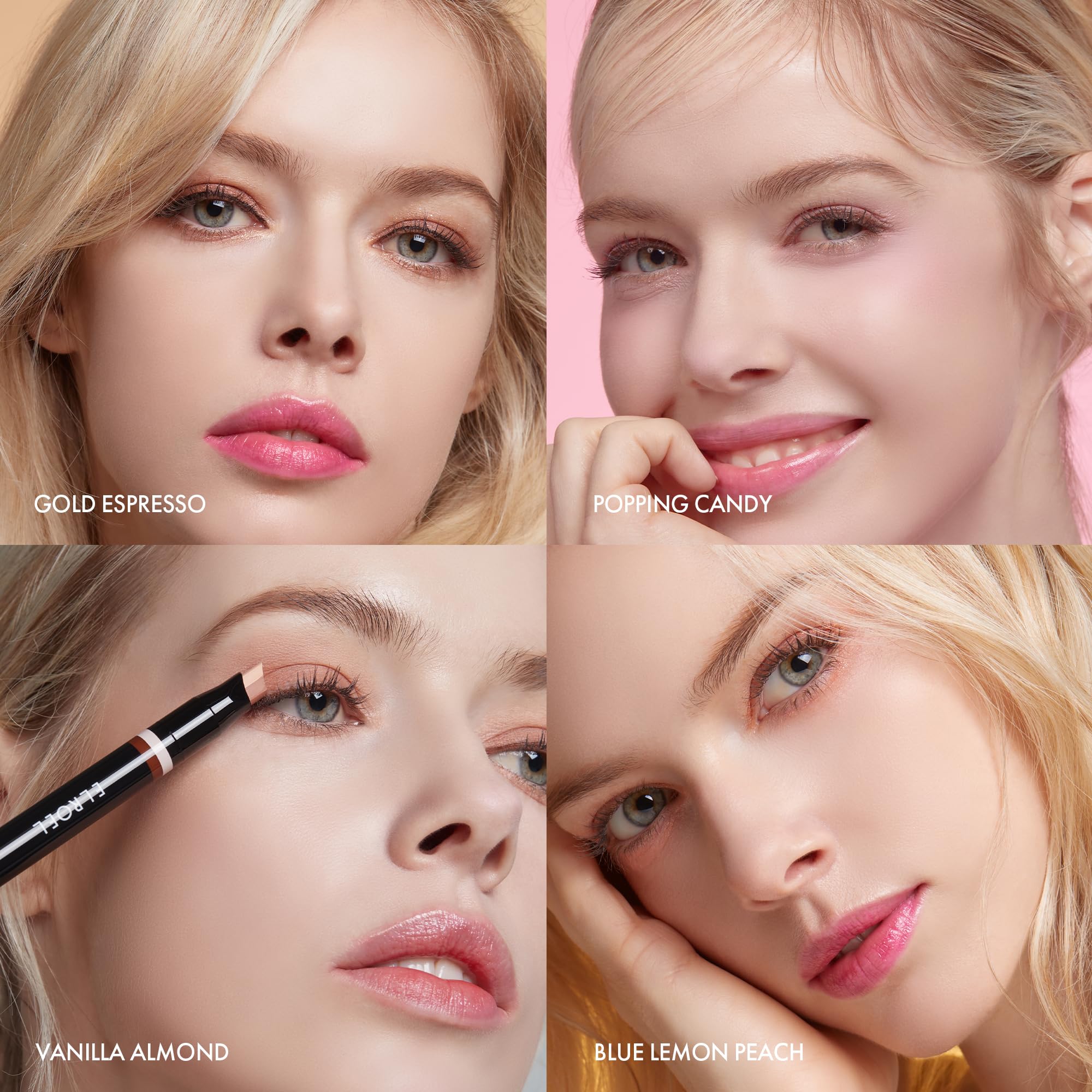 ELROEL Blanc Double Shadow Stick Vanilla-Almond application for smooth, tug-free glide.
