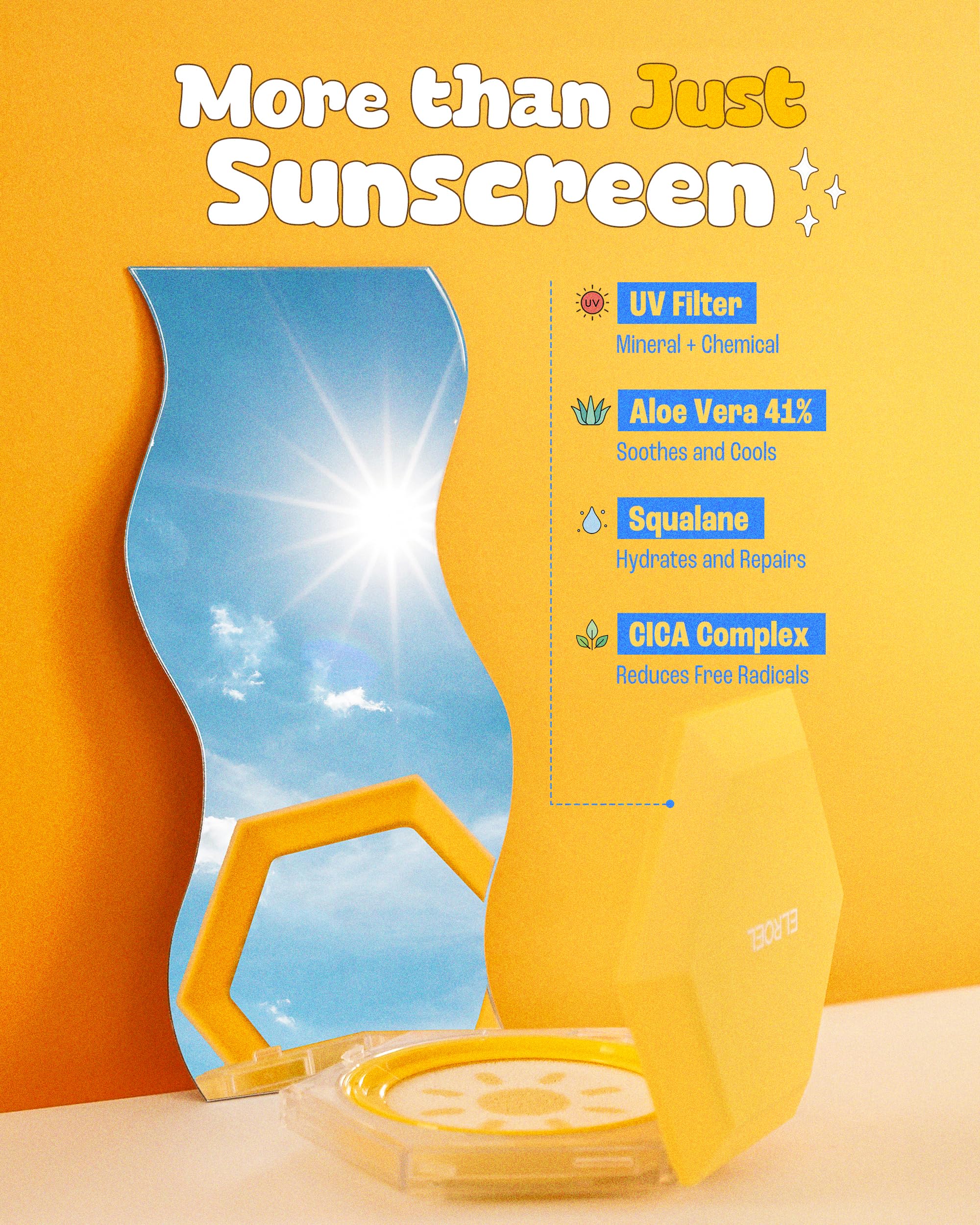 ELROEL Pang Pang Big Sun Cushion aloe-based formula for hydration
