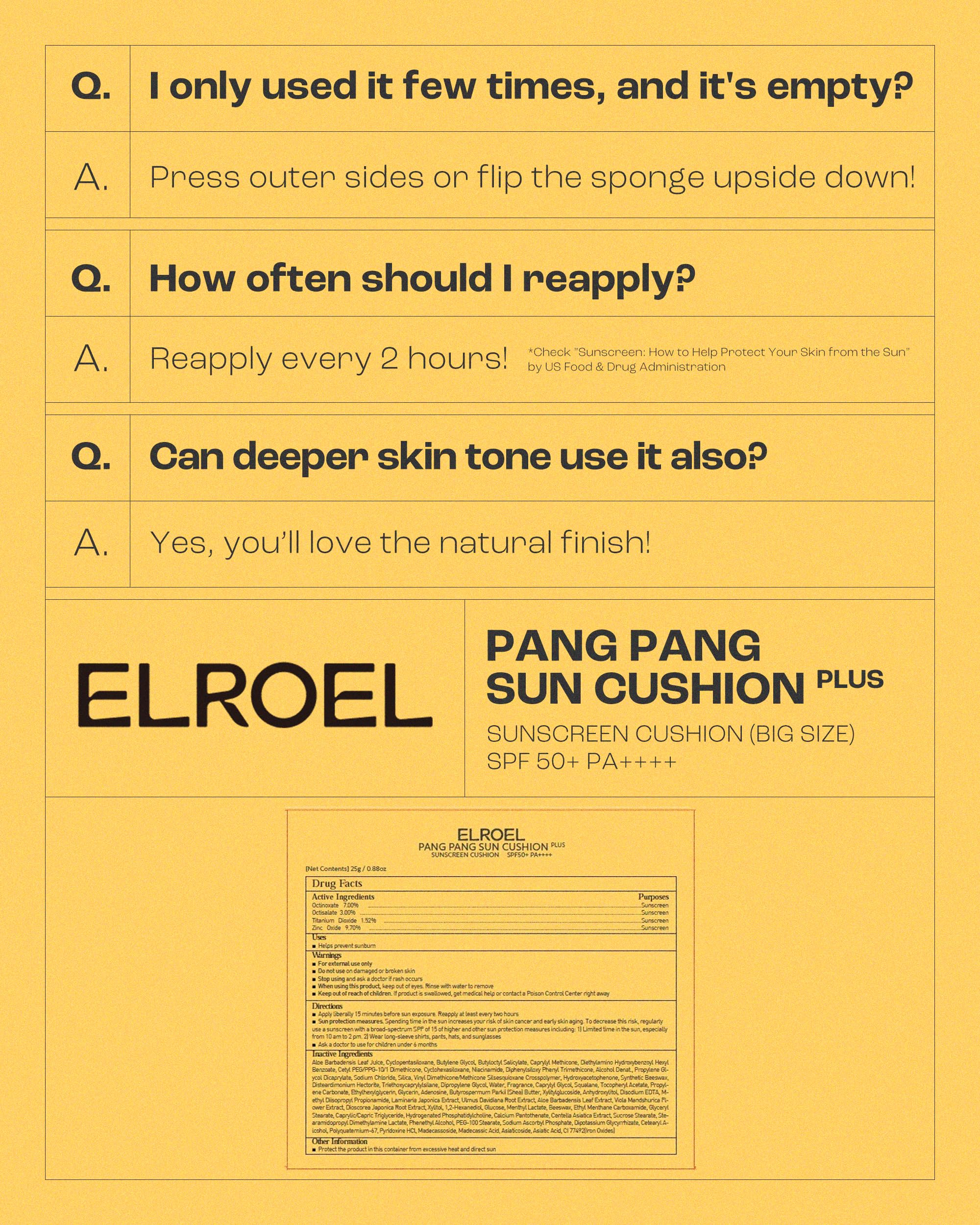 ELROEL Pang Pang Big Sun Cushion travel-ready compact bottle