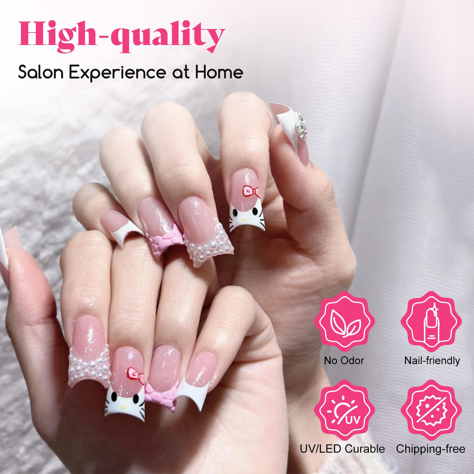 ELSAGIRL Duck-design Full-Cover Tips with extra space for nail art.