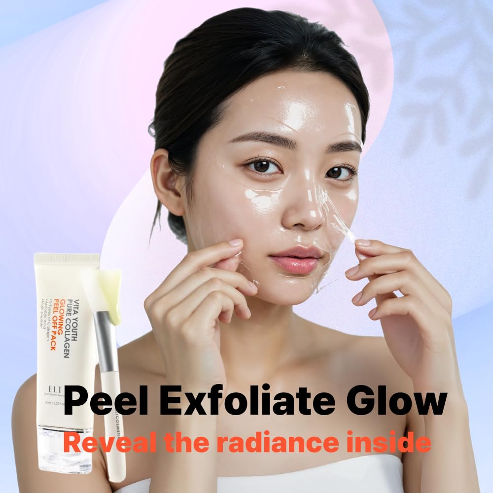 ELT Pure Collagen Peel Off Mask application showing smooth, even coverage for radiant skin