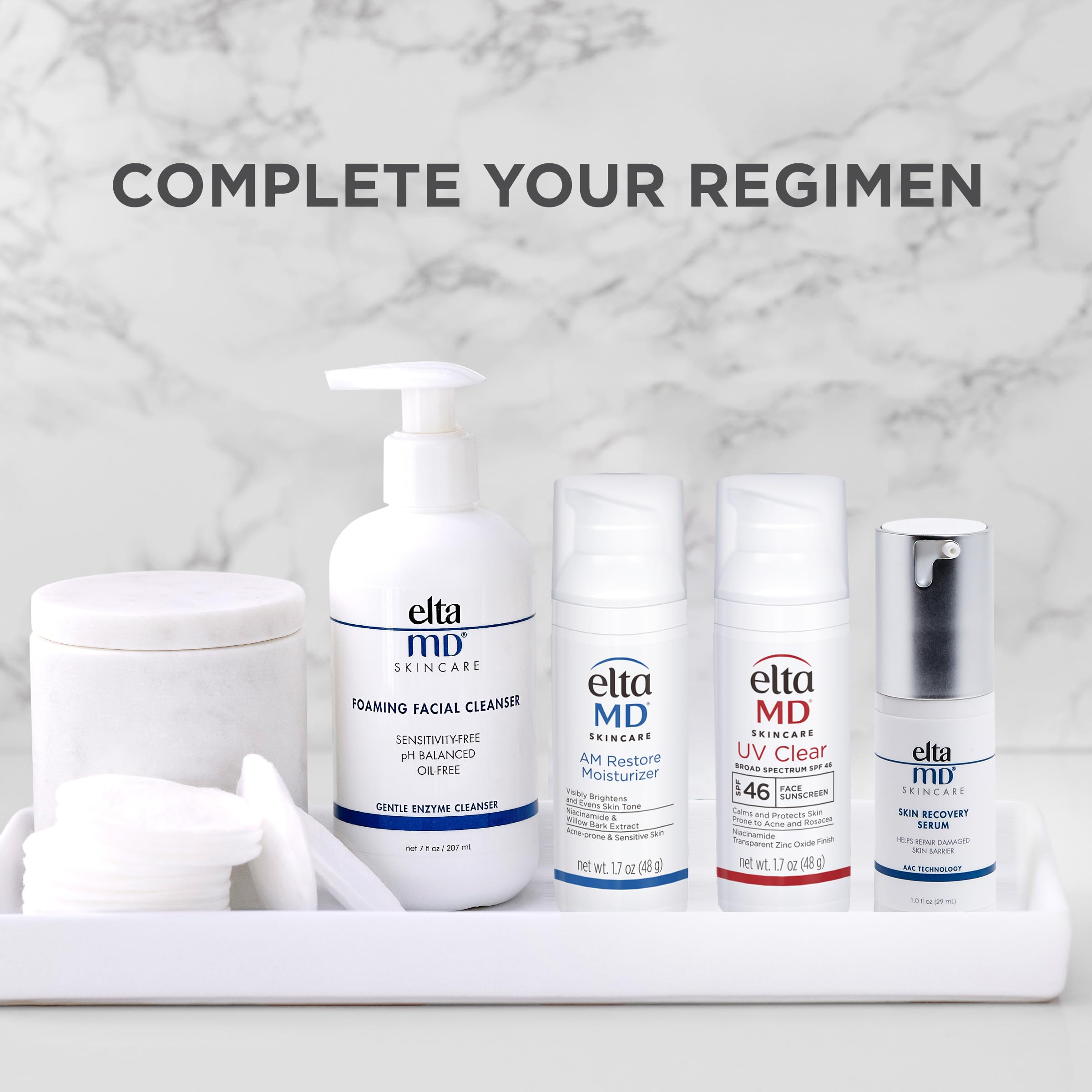EltaMD Foaming Facial Cleanser packaging and two-pack highlight value and convenience.