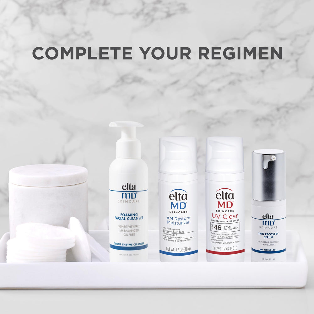 EltaMD Foaming Facial Cleanser supports sensitive skin with oil-free hydration.