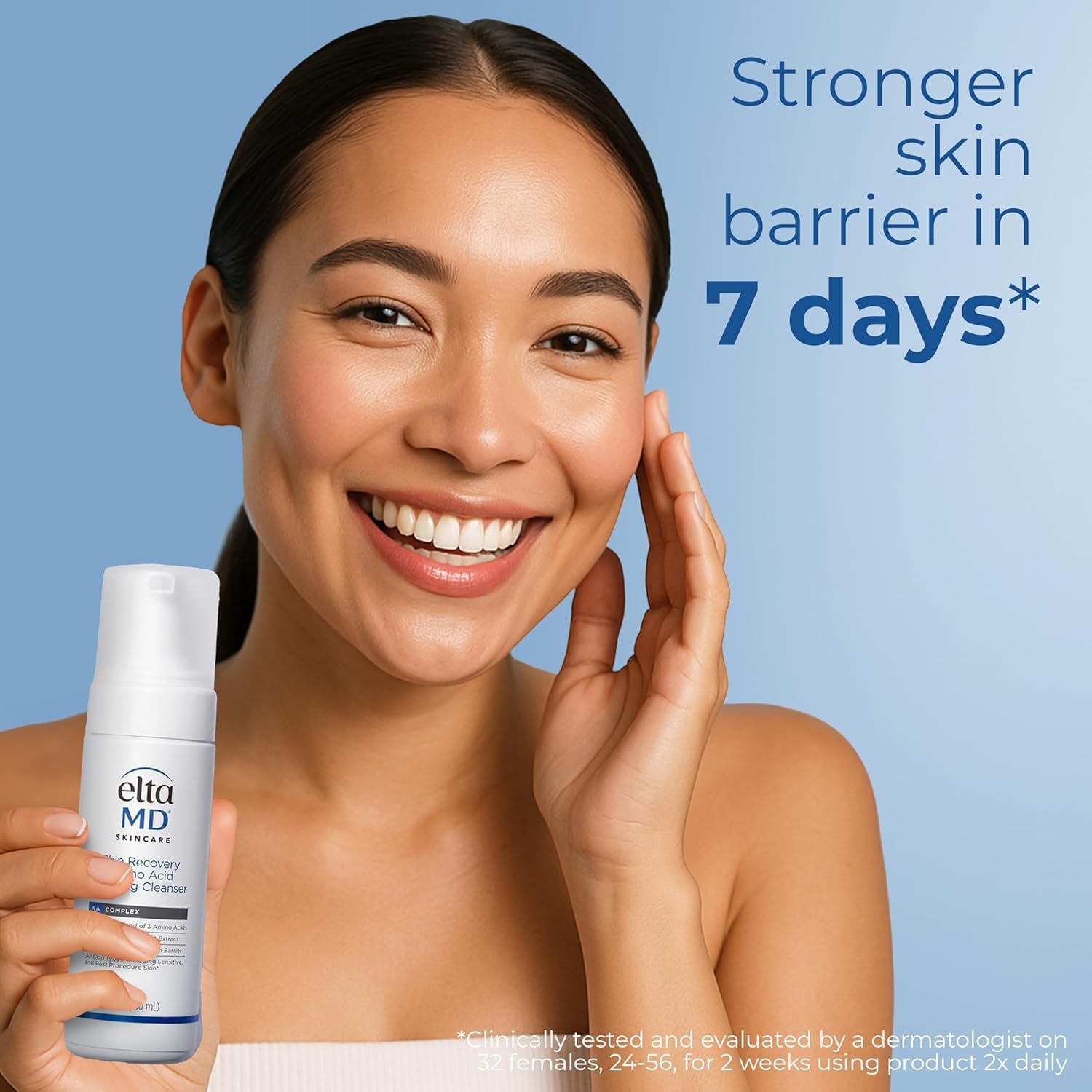 Soft foaming texture of EltaMD Skin Recovery Cleanser