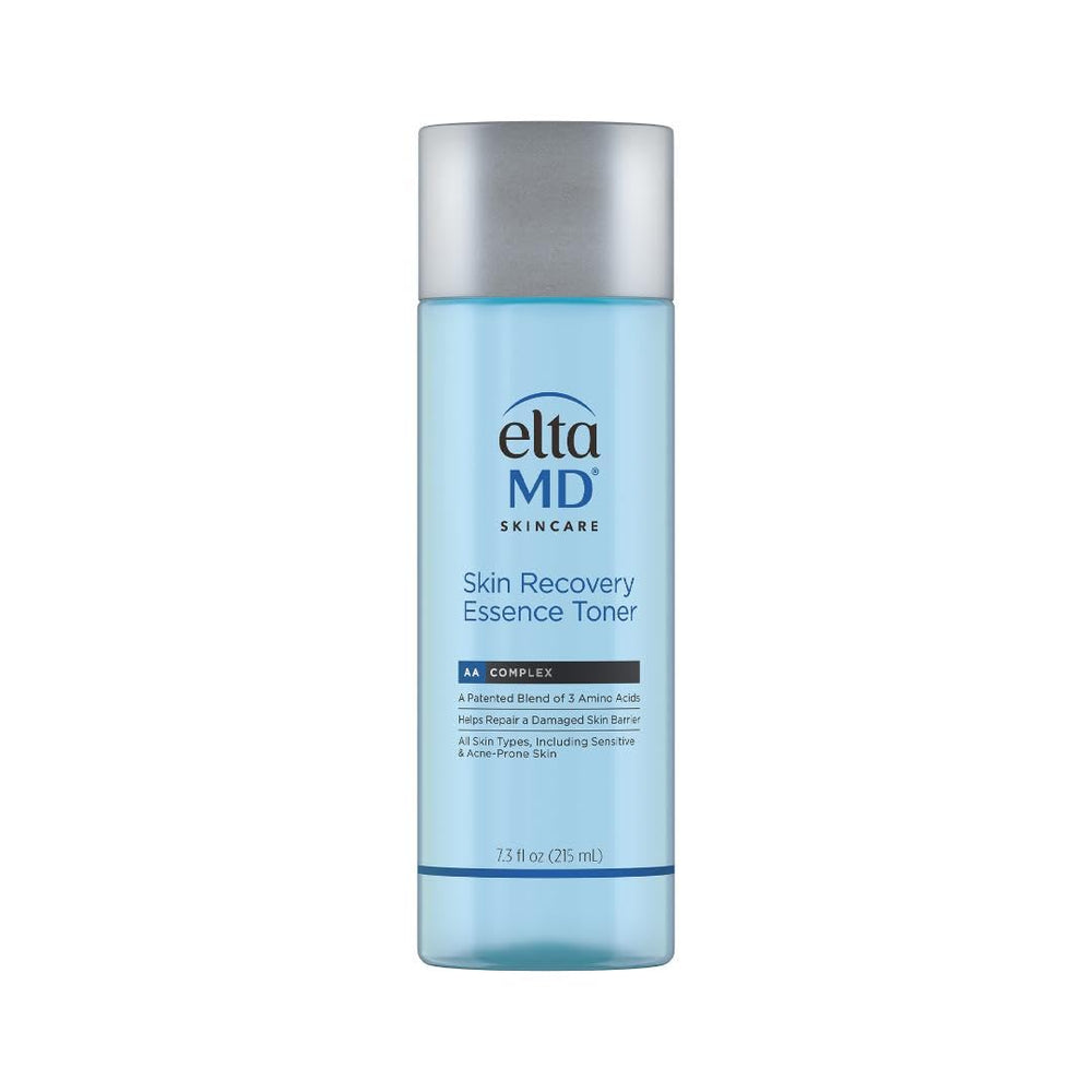 EltaMD Skin Recovery Essence Toner bottle close-up for gentle, alcohol-free hydration.