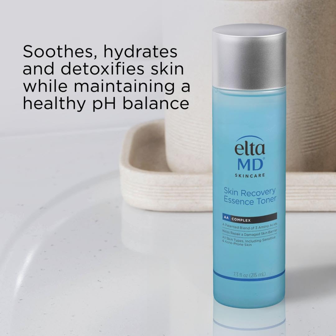 EltaMD Skin Recovery Essence Toner with Malachite extracts for barrier support.
