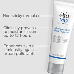 Silky texture of EltaMD hand cream spreads smoothly for gentle care.